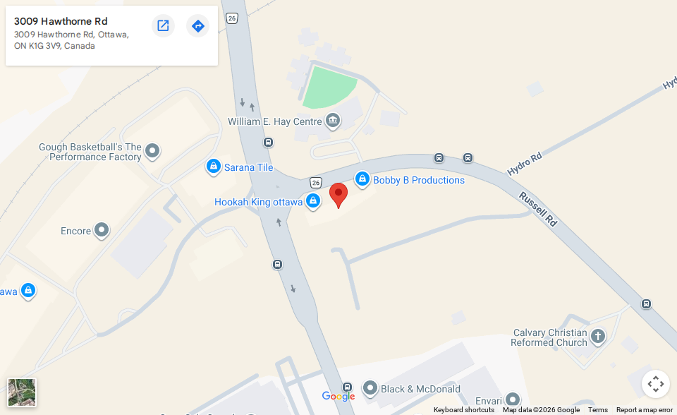 Map preview for 3009 Hawthorne Rd, Ottawa